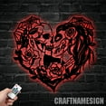 thumbnail image 1 of Craftnamesign Couple Skeleton Metal Wall Art Led Light, Skeleton Metal Sign, Skull Gothic Decor, 1 of 5