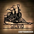 thumbnail image 1 of Craftnamesign Custom Train Locomotive Metal Wall Art LED Light, Train Driver Name Sign, Train Decor, 1 of 5