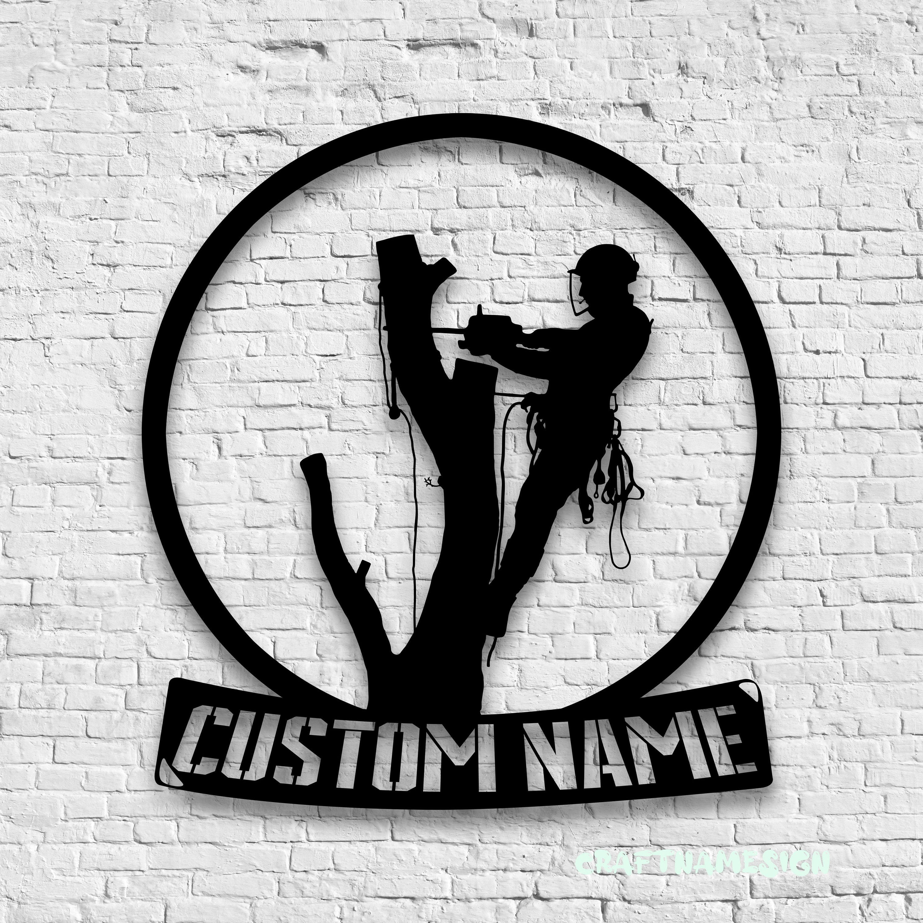 Craftnamesign Custom Tree Climbing Metal Sign LED Light, Tree Services