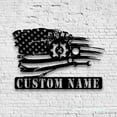 thumbnail image 1 of Craftnamesign Custom US Mechanic Tools Metal Wall Art LED Light, Car Repair Handyman Name Sign, 1 of 5