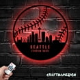 thumbnail image 1 of Craftnamesign Custom US Skyline Baseball Metal Wall Art, Personalized Softball Player Name Sign, 1 of 5