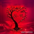 thumbnail image 1 of Craftnamesign Custom Unique Tree Heart & Names Metal Wall Art, Tree Of Love Couples Sign, 1 of 5