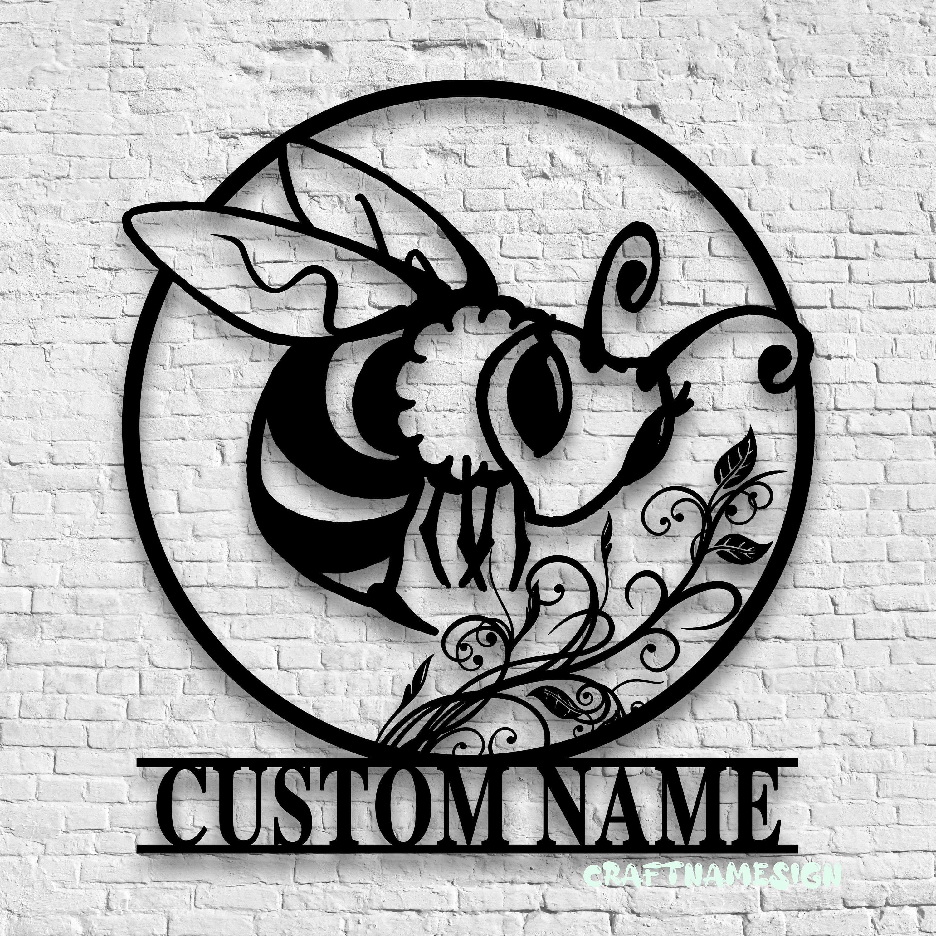 craftnamesign-custom-bee-metal-wall-art-led-light-personalized-bee