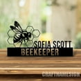 thumbnail image 1 of Craftnamesign Custom Wooden Bee Lover Desk Desk Name Plate, Beekeeper Metal Nameplate for desk, 1 of 5