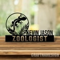 thumbnail image 1 of Craftnamesign Custom Wooden Gecko Desk Name Plate, Ledge Lizard Metal Nameplate for desk, 1 of 5