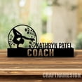thumbnail image 1 of Craftnamesign Custom Wooden Girl Gymnastics Desk Name Plate, Gymnast Metal Nameplate for desk, 1 of 5