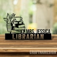 thumbnail image 1 of Craftnamesign Custom Wooden Librarian Desk Name Plate, Library Metal Nameplate, Desk Nameplate, 1 of 5