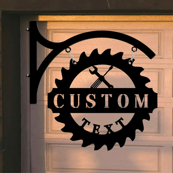 Craftnamesign Custom Woodworking Metal Hanging Sign, Wood Shop Metal Outdoor Sign Decor