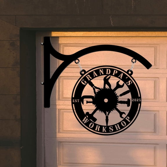 Craftnamesign Custom Workshop Metal Hanging Sign, Metal Workshop Garage Outdoor Sign Wall Hanging