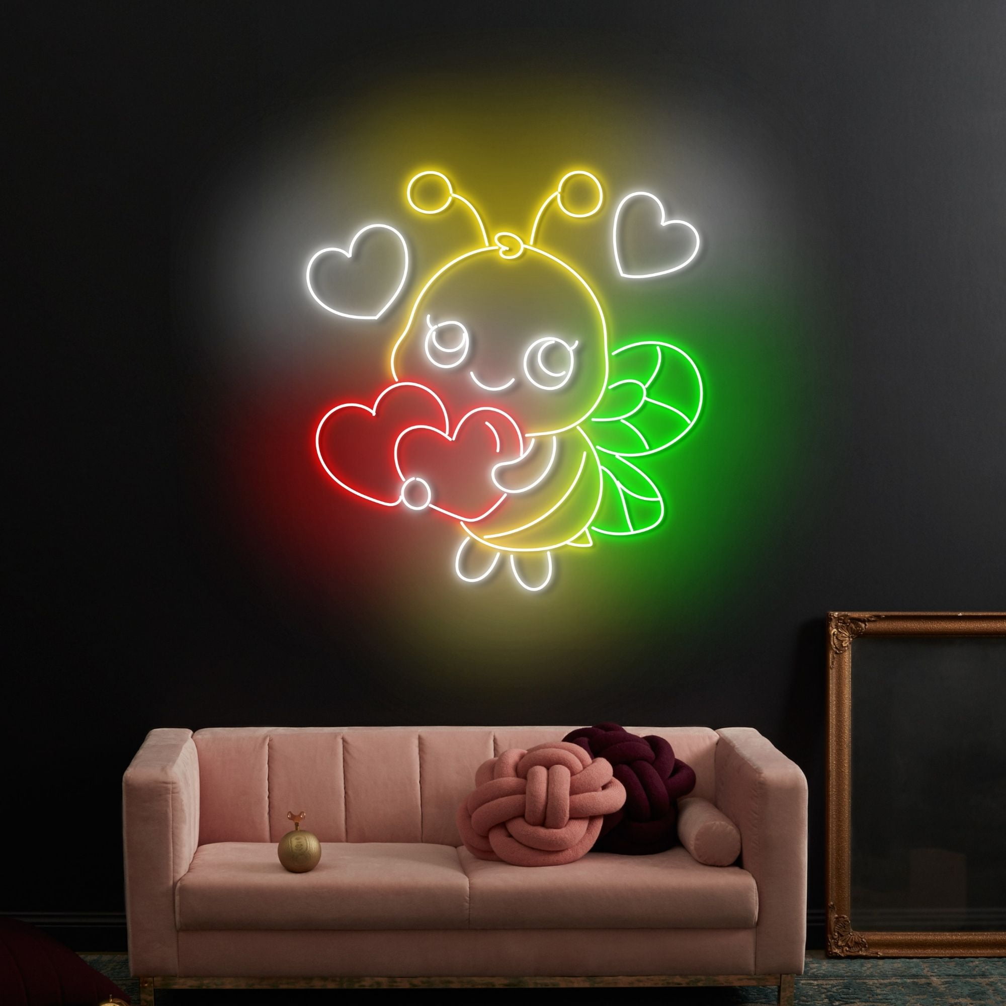 Craftnamesign Cute Bee Neon Sign, Bee Led Light, Bee Led Sign For ...