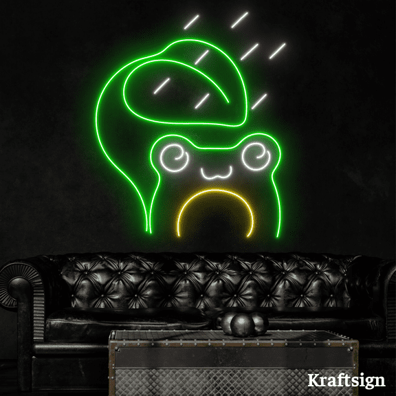 Craftnamesign Cute Frog Neon Sign, Frog LED Sign, Frog Decor, Frog Art