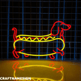 thumbnail image 1 of Craftnamesign Dachshund Hotdog Neon Light, Dachshund Wall Decor, Hot Dog Wall Art, 1 of 4