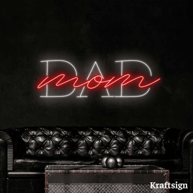 Craftnamesign Dad Mom Neon Sign, Father Day Decor, Mother Day Gifts