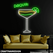 Craftnamesign Daiquiri Neon Sign, Bar Pub Wall Art, Home Bar Wall Decor