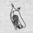 thumbnail image 1 of Craftnamesign Daisy Flower Female Line Art Metal Wall Art LED Light, April Birthday Sign, 1 of 5
