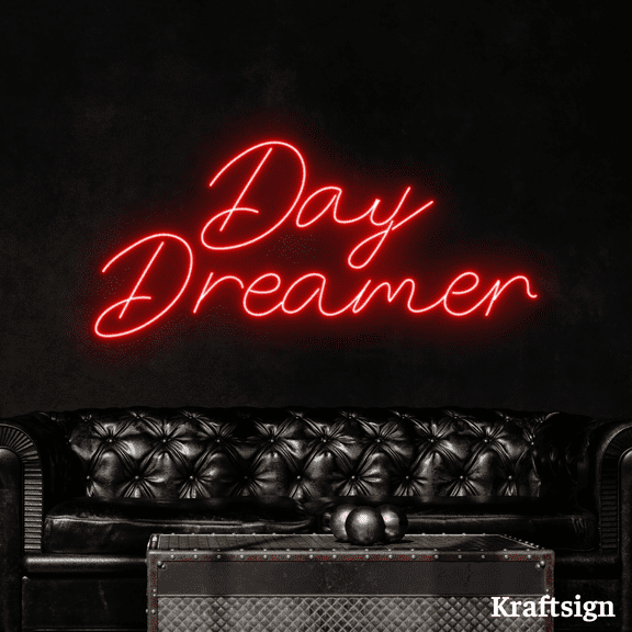 Craftnamesign Day Dreamer Neon Sign, Quotes LED Sign, Bedroom Decor
