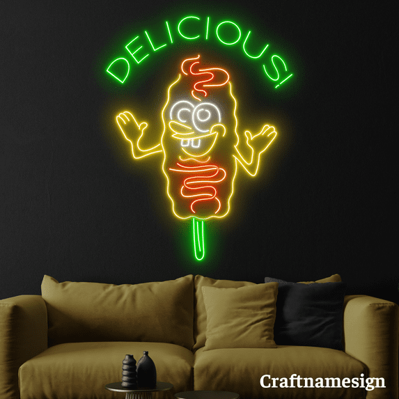 Craftnamesign Delicious Elote Neon Sign for Mexico Food Restaurant Wall Art