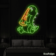 thumbnail image 1 of Craftnamesign Dinosaur Eat Pizza LED Neon Sign, Pizza Restaurant Decor, 1 of 4