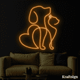 thumbnail image 1 of Craftnamesign Dog Cat With Heart Neon Sign,Pet Spa LED Sign,Bedroom Decor, 1 of 4
