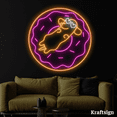 thumbnail image 1 of Craftnamesign Dog On Donut Neon Sign, Donut Shop Decor, Bakery Wall Art, 1 of 4