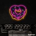thumbnail image 1 of Craftnamesign Donut Heart Neon Signs, Donut Shop Decor, Bakery LED Signs, 1 of 4