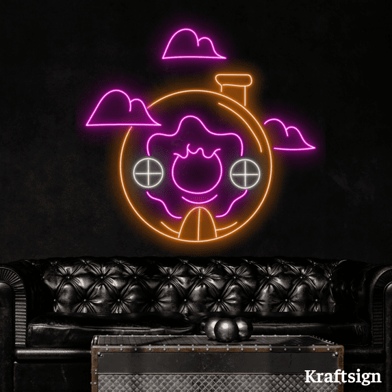 Craftnamesign Donut House Neon Sign, Donut Shop LED Signage, Bakery Decor