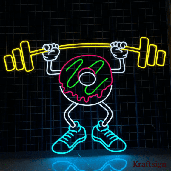 Craftnamesign Donut Lifting Neon Sign, Donut Shop LED Sign, Bakery Decor