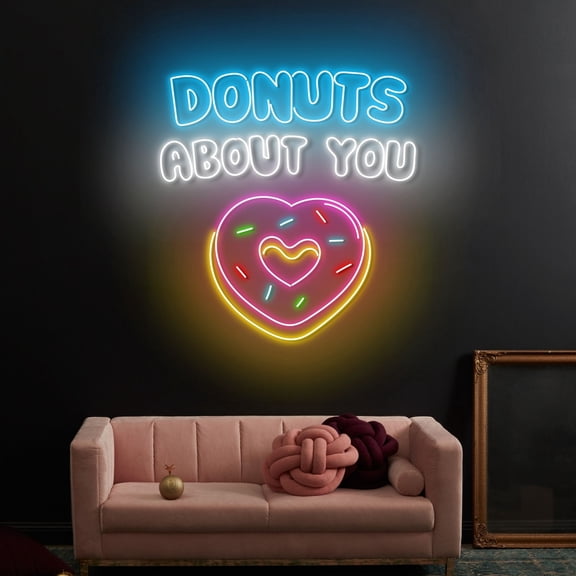 Craftnamesign Donuts About You Neon Light, Donuts Led Sign, Donuts Cake Shop Sign Wall Decor