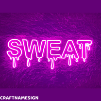 Craftnamesign Dripping Sweat Neon Sign, Sweat Led Light Wall Decor, Gym Wall Art