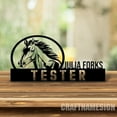 thumbnail image 1 of Craftnamesign Equestrian Desk Name Plate for Horse Lovers, Custom Horse Owner Metal Nameplate, 1 of 5