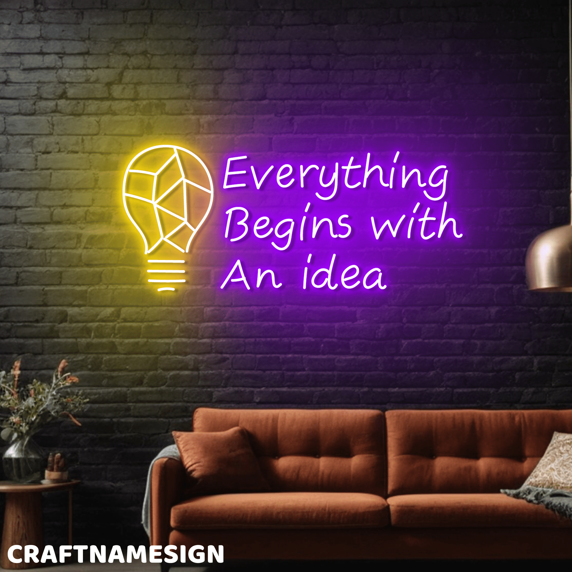 Craftnamesign Everything Begins With An Idea LED Light, Office Business ...
