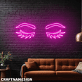 thumbnail image 1 of Craftnamesign Eyelashes Neon Sign, Beauty Spa Wall Sign, Lashes Wall Decor, 1 of 5