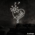 thumbnail image 1 of Craftnamesign Faith Neon Sign, Dandelion Flower LED Sign, Heart Wall Art, 1 of 3
