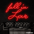thumbnail image 1 of Craftnamesign Fall In Love Neon Sign, Bar LED Decor, Quote Wall Art, 1 of 1