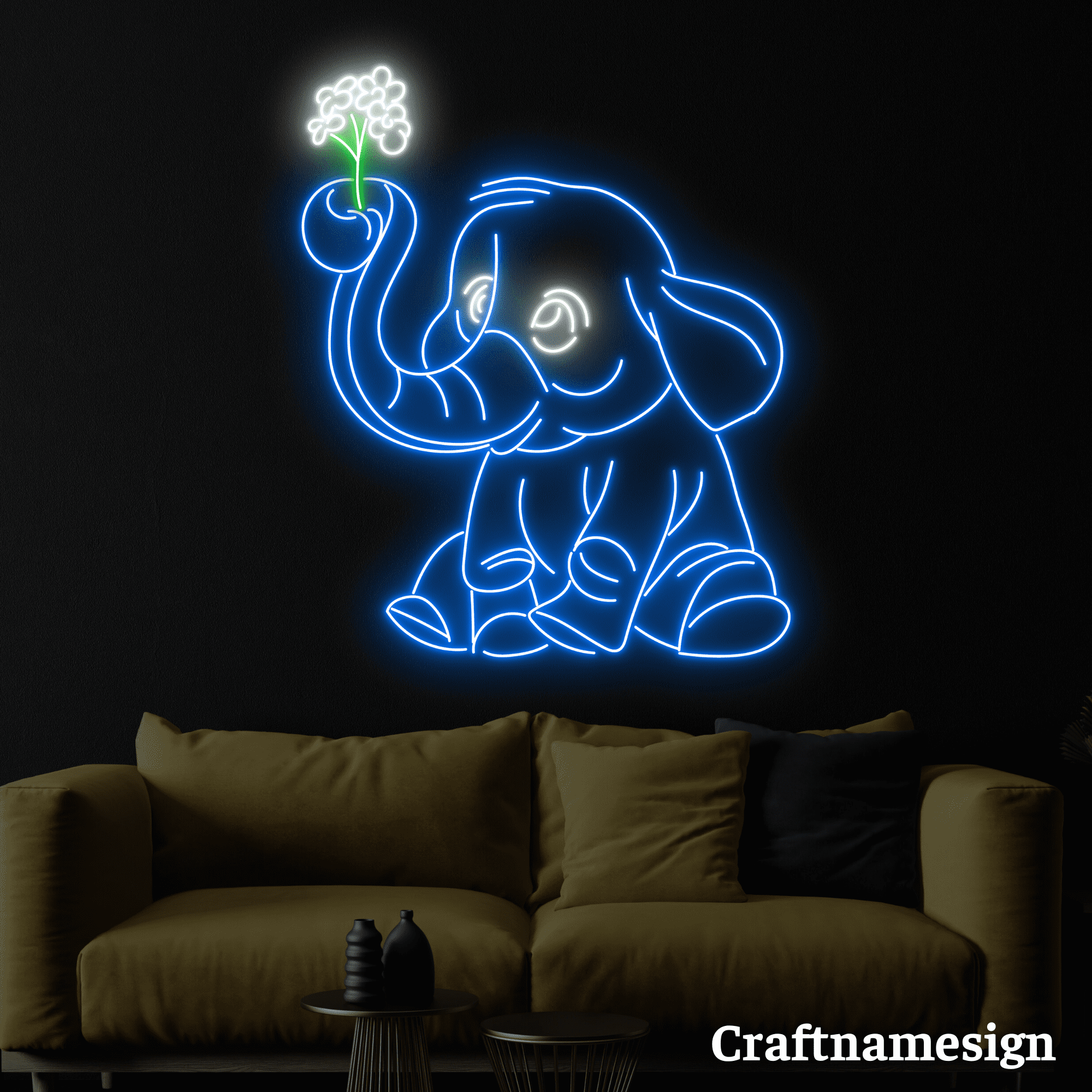 Craftnamesign Family 4 people Line Art Neon Sign for Living Room