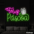 thumbnail image 1 of Craftnamesign Feliz Páscoa Neon Sign, Easter Day Decor, Easter Gifts, Easter Day Sign, 1 of 4