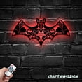 thumbnail image 1 of Craftnamesign Floral Bat Metal Sign with LED Light, Halloween Bat Sign Home Decor, 1 of 5