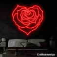 thumbnail image 1 of Craftnamesign Flower Heart Neon Sign for Bedroom Bar Living Room Wall Decor, 1 of 5