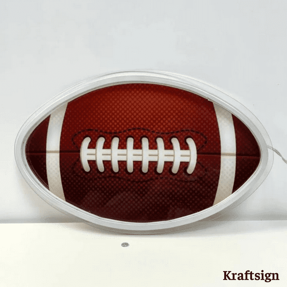 Craftnamesign Football Ball Neon Acrylic Print Sign, Football Club Decor, Football Sign