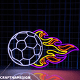 thumbnail image 1 of Craftnamesign Football Fire Neon Sign, Soccer Wall Decor, Sport Club Wall Art, 1 of 4