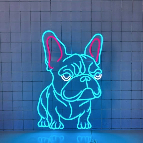 Craftnamesign French Bulldog Neon Sign, French Bulldog Led Light, Bulldog Sign Wall Decor