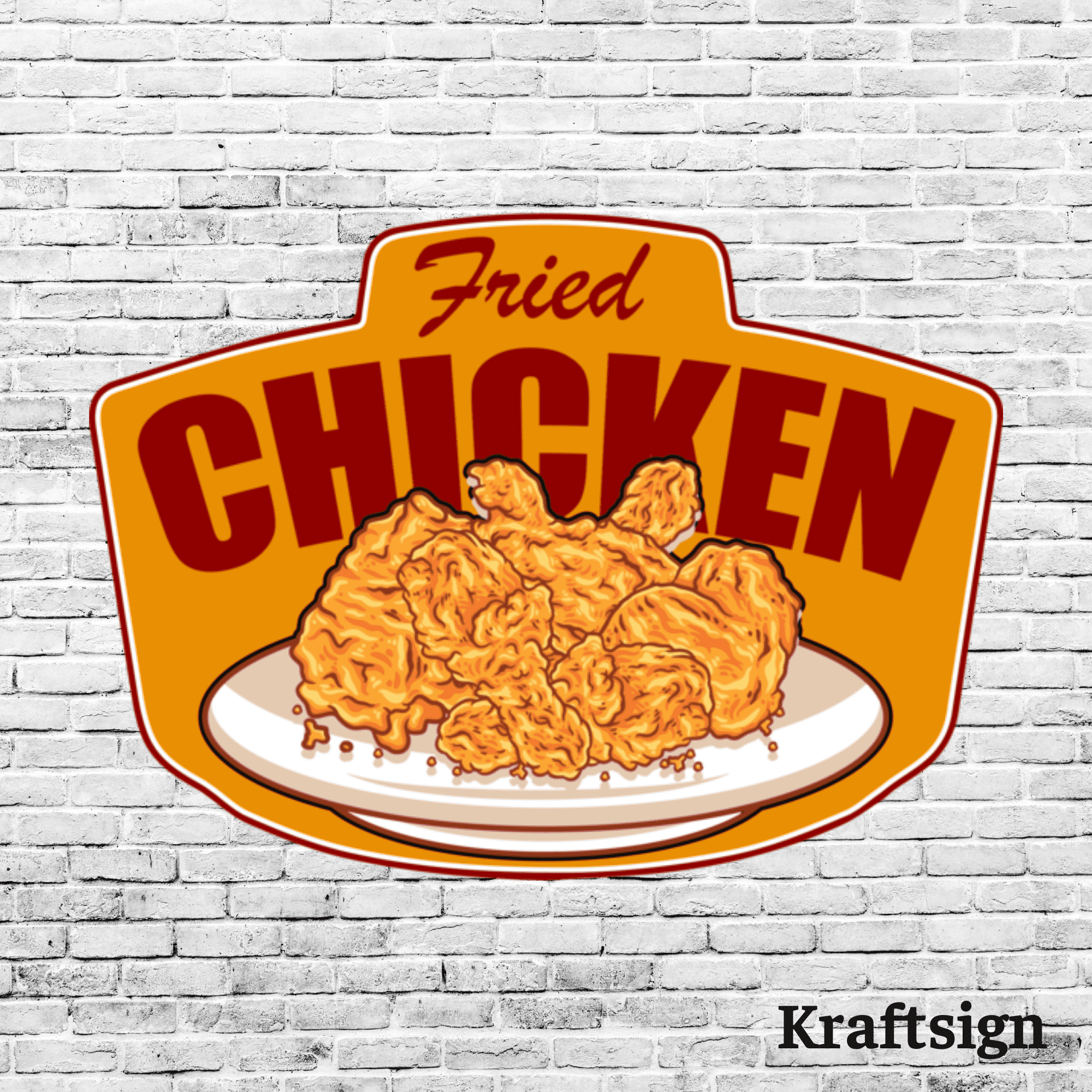 Craftnamesign Fried Chicken Metal Print, Fast Food Shop Decor, Fried ...