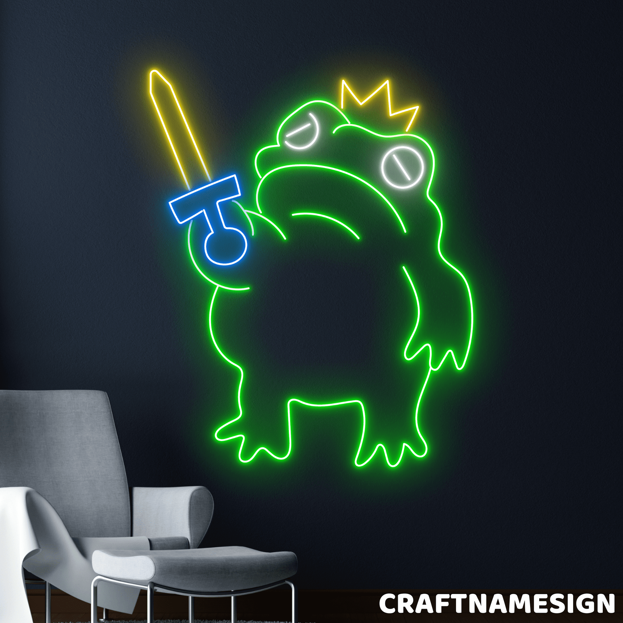 Led Frog Sign Craftnamesign Frog King Led Sign, Frog Prince Wall Decor, Kids Room ...