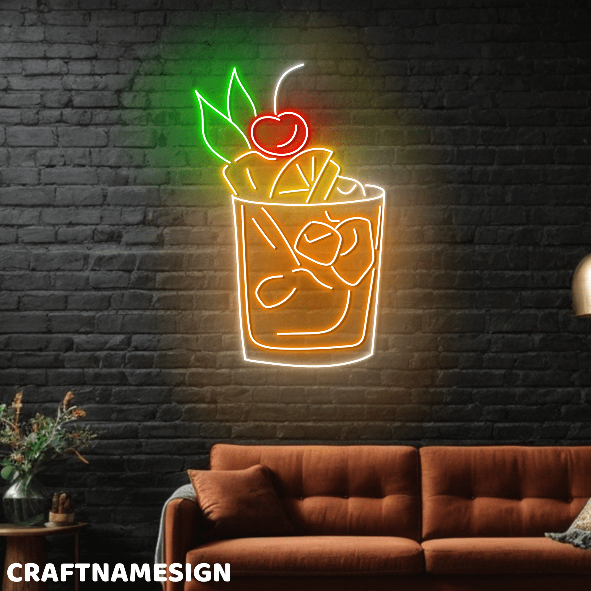 Craftnamesign Fruit Drink Neon Sign, Coffee Shop Wall Art, Fresh Drink ...