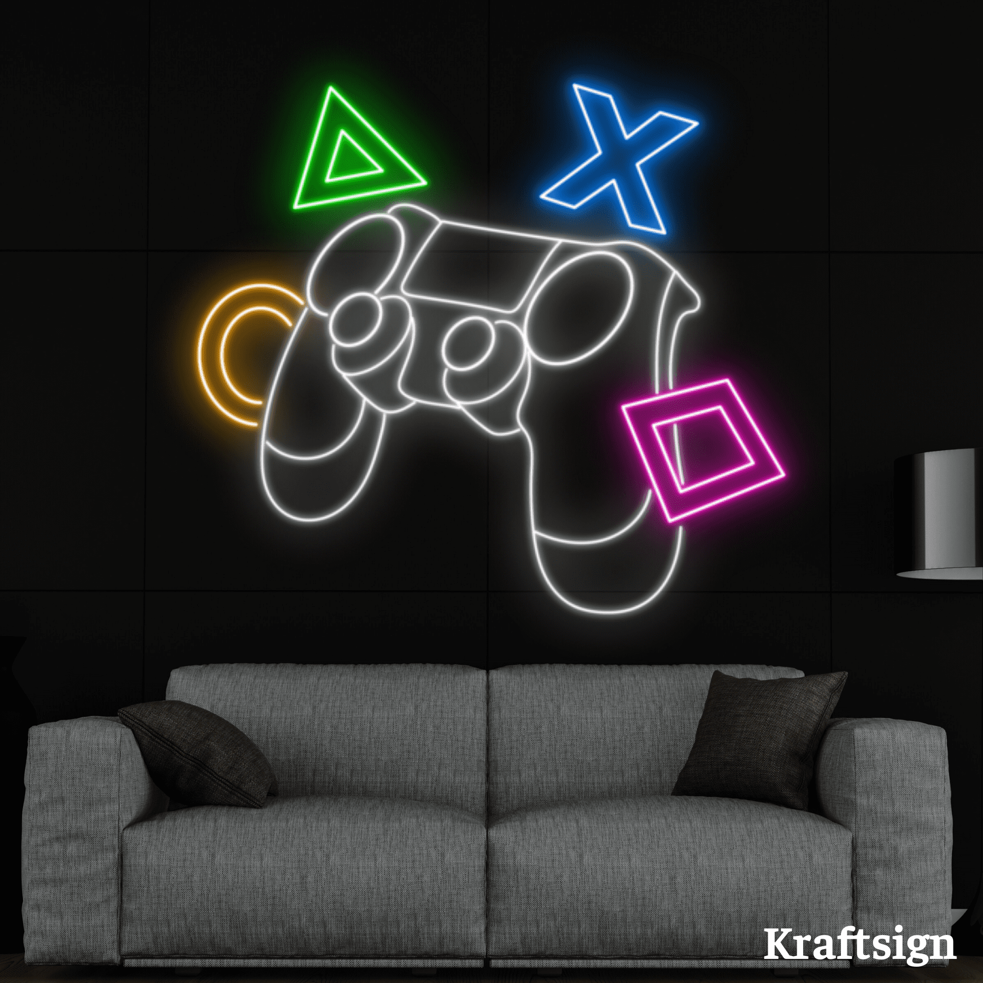 Craftnamesign Game Controller Neon Sign, Game Room Sign, Men Cave Decor ...