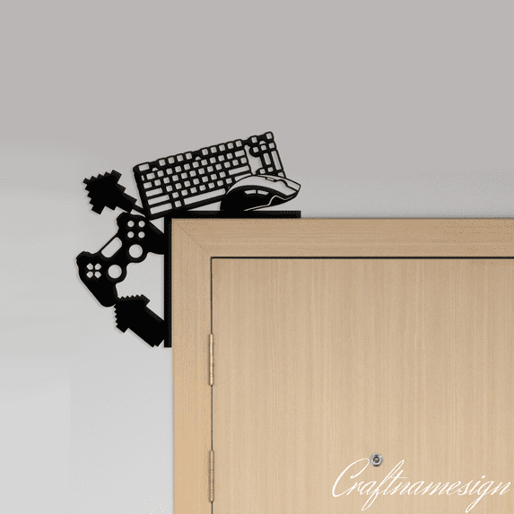 Craftnamesign Game Metal Door Corner, Game Room Door Corner Decoration