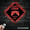 thumbnail image 1 of Craftnamesign Game Zone Metal Wall Art LED Light, Gamer Sign, Video Game Room Decor, Gamer Gifts, 1 of 5