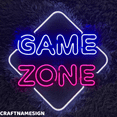 thumbnail image 1 of Craftnamesign Game Zone Neon Sign, Play Game Room Wall Art, Game Club Wall Decor, 1 of 4