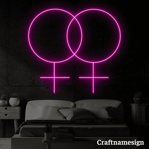 Craftnamesign Gender Symbol Women LED Light Neon Sign for Club Bar Party Bedroom Wall Art