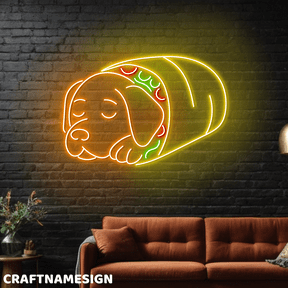 Craftnamesign German Shorthaired Pointer Burrito Neon Sign, Mexican Restaurant Decor